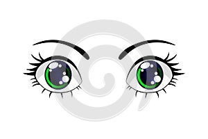 Colorful Cartoon Funny Blue  Eyes. Vector Isolated illustration on white background.